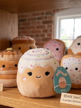 NWT Squishmallows Rease The Cinnamon Roll Plush Breakfast Squad 5”
